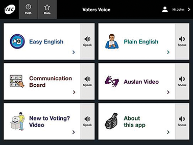 VotersVoiceScreen1 Voter Voice screenshot of the interface