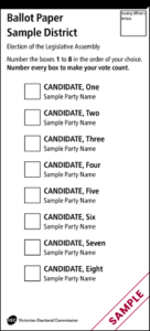 lower house ballot paper sample